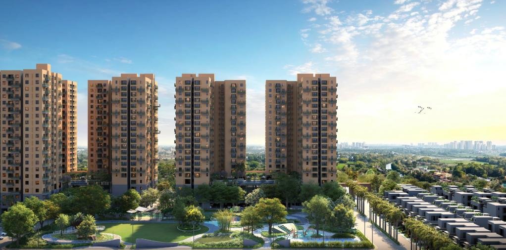 Vinayak 21 Acres New Town, Hatisala — tower elevation and central park